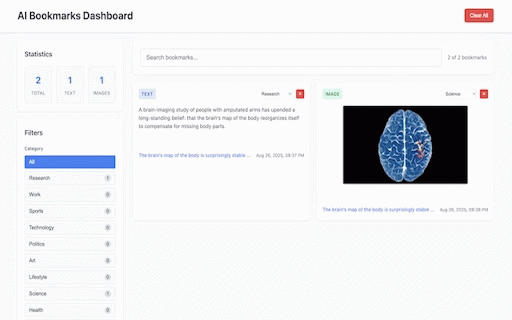 AI Bookmarks :: Save and search web content using AI