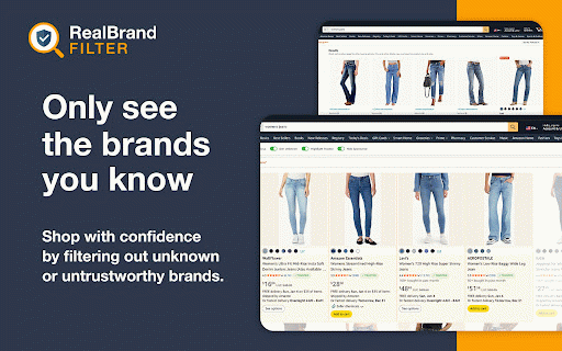 RealBrand Filter - Clean Up Amazon Search :: Filter out unknown brands and clean up Amazon search results. See trust badges, hide sketchy products.
