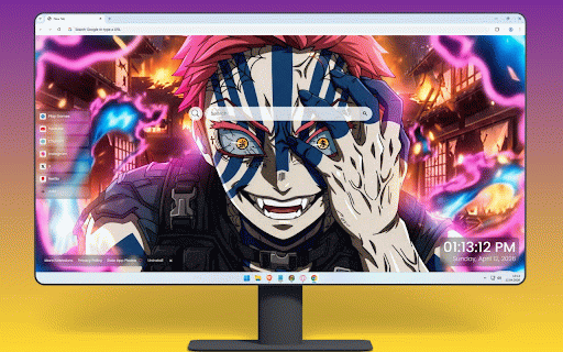 Akaza Intense Live Wallpaper :: Akaza unleashes raw power amid fire and lightning in this intense Demon Slayer wallpaper.