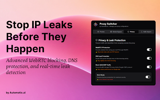 Automatio Proxy Switcher :: Add, edit, and switch between HTTP/HTTPS proxies quickly.