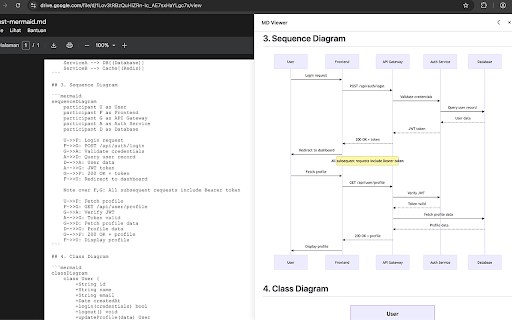 Google Docs Markdown Viewer :: Renders markdown files viewed in Google Docs with syntax highlighting, dark mode, and mermaid diagrams.