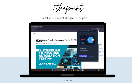 2thepoint :: Summarizes web page content in 3-4 lines with stats and important links