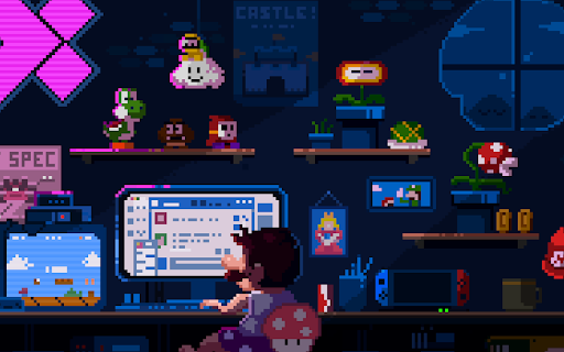 Game Pixel Art Mario Lofi Super Mario Live Wallpaper :: Transform your new tab with vibrant HD live wallpapers featuring pixel art Mario and soothing lofi beats for a nostalgic vibe.