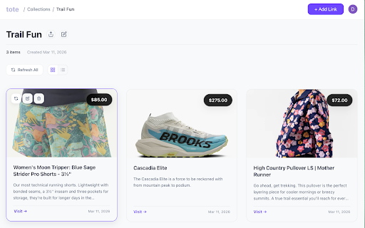 Tote :: One place, every store. Save anything from the web.