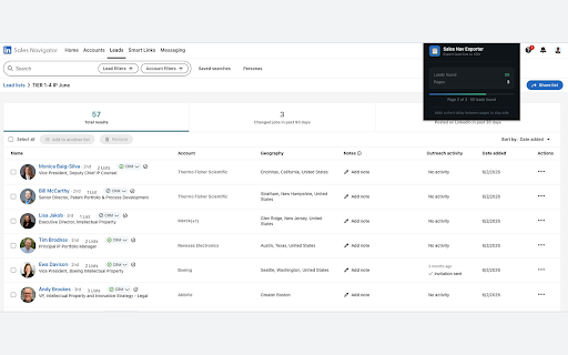 Sales Nav List Exporter :: Export LinkedIn Sales Navigator lead lists to CSV with one click