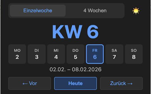 Kalenderwochen Tool :: Zeigt die aktuelle Kalenderwoche schnell und bequem im Browser an