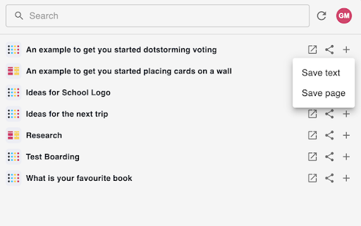 dotstorming :: Authenticate with dotstorming and interact with your boards in a side panel.