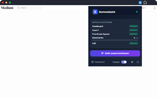 SummaQuick - Smart Summarizer :: Fasse Artikel mit einem Klick zusammen.
