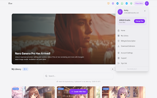 Flow AI Ultra: Bulk Veo 3.1 Automator :: Automate Google Labs Flow! Bulk generate AI videos (T2V, I2V, F2F) using Veo 3.1, Nano Banana Pro & Imagen 4. Auto-download fast!