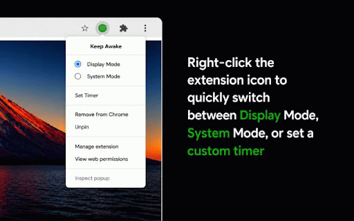 Keep Awake :: Keep your screen or system awake with one click. Prevent sleep, switch modes instantly, or set a timer.