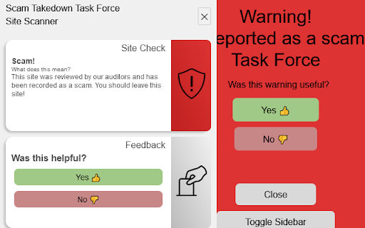 Scam Takedown Task Force Site Scanner :: Scans websites against the Scam Takedown Task Force database and warns you if a site is in our Database