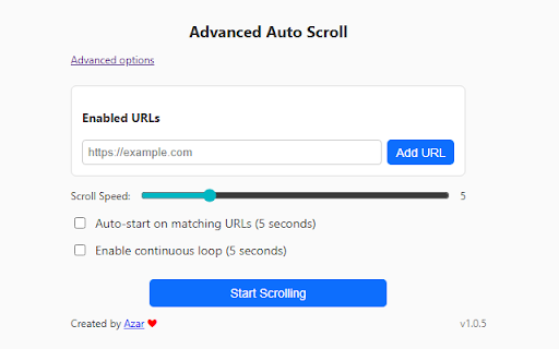 Advanced Auto Scroll :: Automatically scrolls web pages with adjustable speed