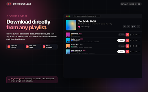 suno download - Audio Extractor :: Download the original source audio available on Suno AI song pages with one click.