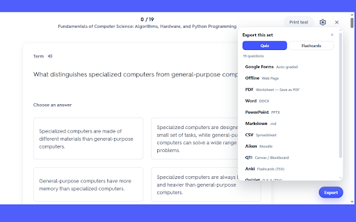 Quizlet Exporter: Flashcards and Quiz Export :: Easily export your Quizlet sets and download your flashcards and quizzes as CSV, JSON, Anki and other popular formats.