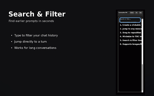 ChatGPT TOC Navigator :: Adds a clickable table of contents to ChatGPT conversations.