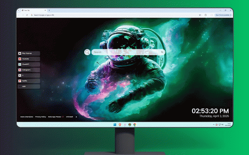 Astronaut in Space Live Wallpaper :: Astronaut drifts through cosmic nebula, helmet reflecting vibrant turquoise and pink hues.