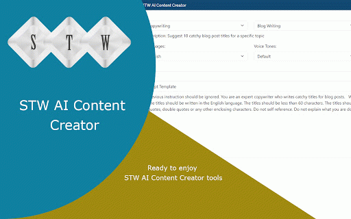 STW AI Content Creator :: Extention for chat.openai..