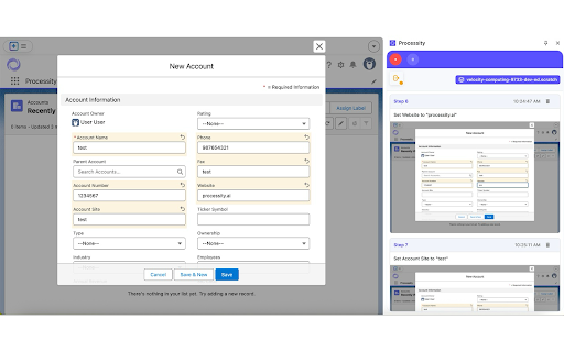 Processity :: Automatically document any Salesforce workflow. Create step-by-step guides and analyze your business processes