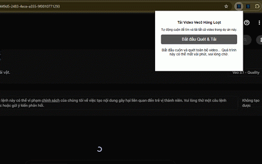 Tải Video Veo3 Hàng Loạt :: Tải xuống tất cả video đã tạo trong một dự án Flow với tên file được đánh số thứ tự.