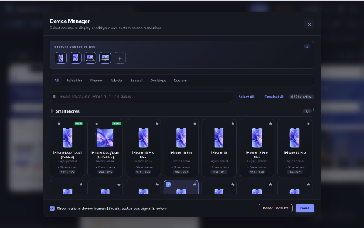 Responsive Tester - Multi-Screen Simulator :: Test responsive websites on multiple mobile, tablet & desktop screens. Real-time sync for scroll, click & form inputs.