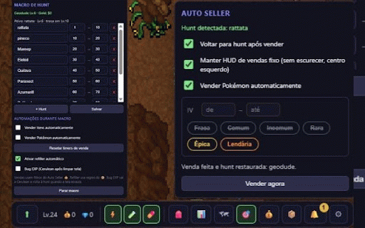 Pokeiddle :: HUD integrado para Poke Idle World — macros, controles, alertas e ferramentas