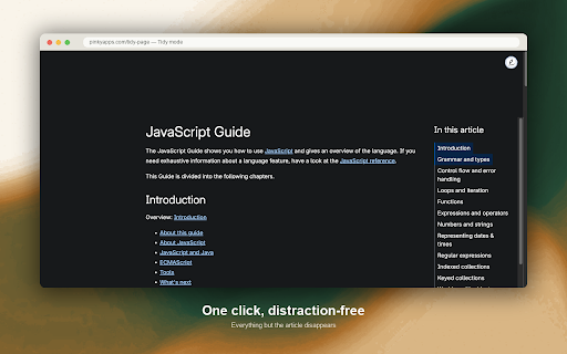 Tidy Page: Reader Mode & Copy Markdown :: Reader Mode for distraction-free reading. Copy articles as clean Markdown for notes, research, writing, or AI.