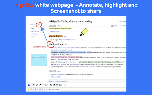 Highlighter Pen, Selected text in webpages, add notes, textbox, screenshot :: Highlighter Pen, Selected text in webpages, add notes, textbox, screenshot