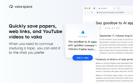 Vaka Knowledge Assistant :: Save web pages, PDFs, and YouTube videos — build your private Q&A engine.