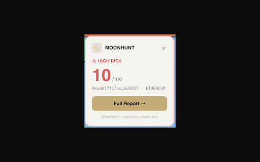 MoonHunt Scanner :: Auto-detect and scan presale contract addresses on any website. Get instant risk scores before you invest.