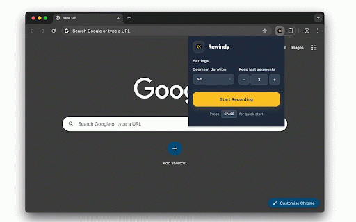 Rewindy — The Instant Replay Screen Recorder :: Your screen's time machine. Instantly save any moment, clip, or glitch you just missed on your screen.