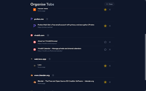 Tabs Desk :: Visual workspace and productivity dashboard. Search, group, and organize your tabs with ease.