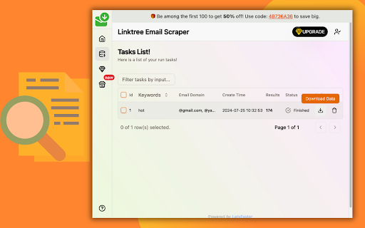 Linktree Email Scraper :: One-click scrape emails from Linktree specific profile from search engine based on your keyword as Excel/CSV/JSON/HTML/XML file.
