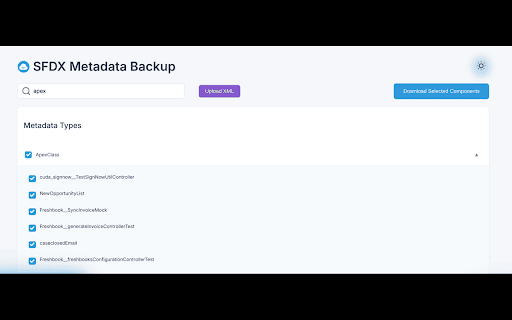 SFDX Metadata Backup :: Download Salesforce metadata, components, and configurations directly to your local machine with one click.
