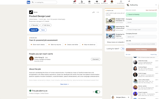 FollowUp - Save Job Applications :: Save job applications you choose directly from job pages into your FollowUp dashboard.