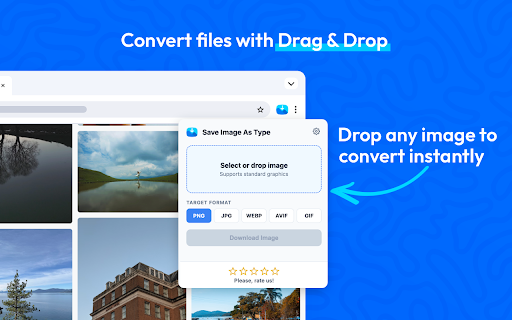 Save Image as Type | Image Converter :: Right-click to save any web image as JPG, PNG, WebP, AVIF, GIF. Fast image converter or save image as type.
