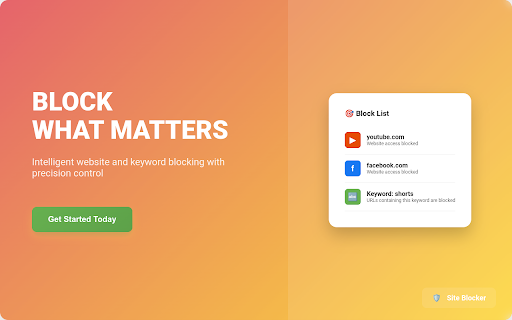 Site Blocker :: Block websites with configurable timing and difficulty modes
