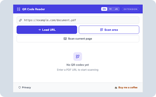 QR Code Reader – Scan PDF & Web Pages :: Scan and decode QR codes in PDF files, web pages, or any screen area. Fast, accurate, and 100% private — nothing is uploaded.