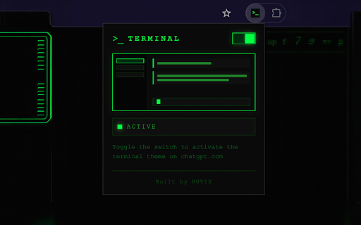 Terminal Theme for Gemini :: Transform Gemini into a retro terminal with green-on-black hacker aesthetics. One toggle. Pure vibes.