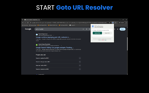 Goto URL Resolver :: Reveals the real destination behind Google's /goto redirect links on search results, and exports them to CSV.