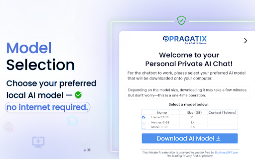 Personal Pragatix - Your Free Private Local AI Assistant Chatbot :: Private AI Chatbot runs an AI model locally in your browser, ensuring full privacy with no internet or data exposure.