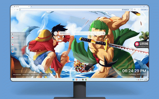 Luffy and Zoro Live Wallpaper :: Luffy and Zoro clash against ocean waves. The captain's elastic attacks and swordsman's blades cut through the air.