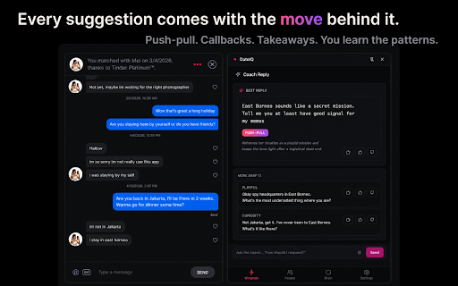 DateIQ: AI Tinder Assistant — Reply Coach & Auto-Swipe :: AI coach for Tinder — framework-based reply suggestions, conversation analysis, and affinity-driven auto-swipe.