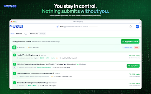 wagey.gg Auto-Apply :: Fill job application forms directly in your browser, powered by wagey.gg