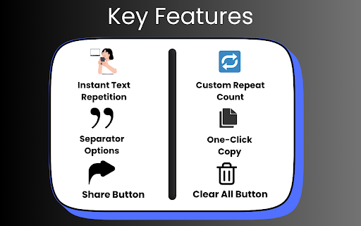 Online Text Repeater :: Repeat text multiple times instantly with custom separators. Copy, share on WhatsApp, and more!