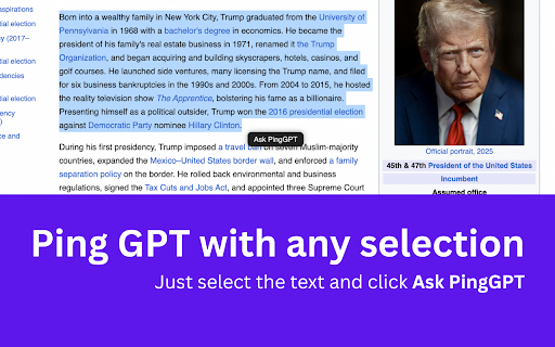 Ping-GPT Anywhere :: Ping chatGPT anywhere on the web!