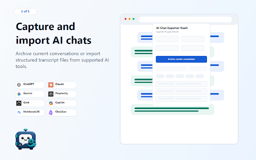 AI Chat Exporter: Local Vault :: Save AI chats locally: archive, search, redact, and export with no cloud storage.