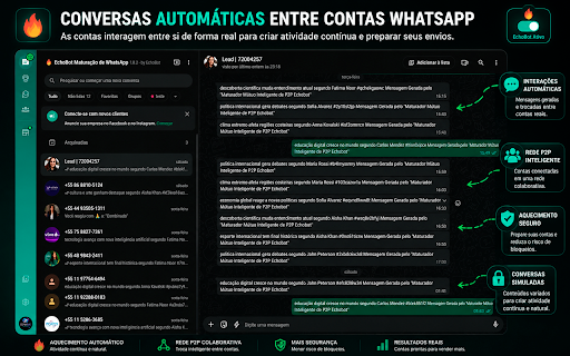 EchoBot - Maturador Mútuo para aquecimento :: Realize a maturação do seu número de forma automática, utilizando uma rede real de usuários simultâneos, de forma gratuita.