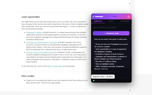 YahooAI - Smart Email Assistant :: AI-powered email summarizer, draft assistant, and auto-categorizer for Yahoo Mail