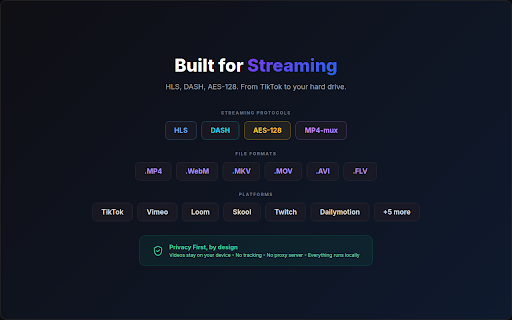 Vidora - Video Downloader :: One-click video downloads from many streaming sites. Free, no signup, no video content sent off-device.