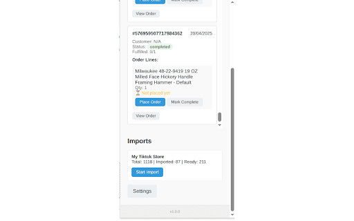 VendSmarter Assistant :: Automate your TikTok Shop dropshipping with one-click ordering, smart tracking, and seamless fulfillment.